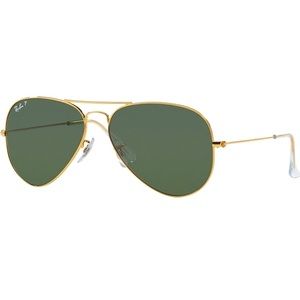 Ray Ban Aviator Polarized Large Metal RB 3025 Gold Frame Classic Green Lens